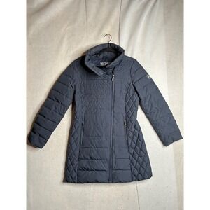 Michael Michael Kors Womens Navy Blue Packable Down Puffer Coat Jacket Medium MK